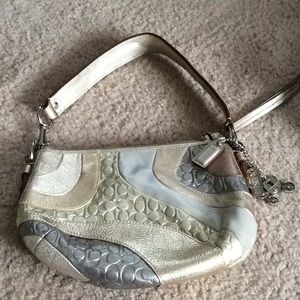 Gold and silver Coach mini hobo